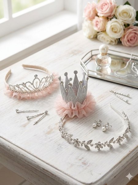 طوق شعر بنات تاج